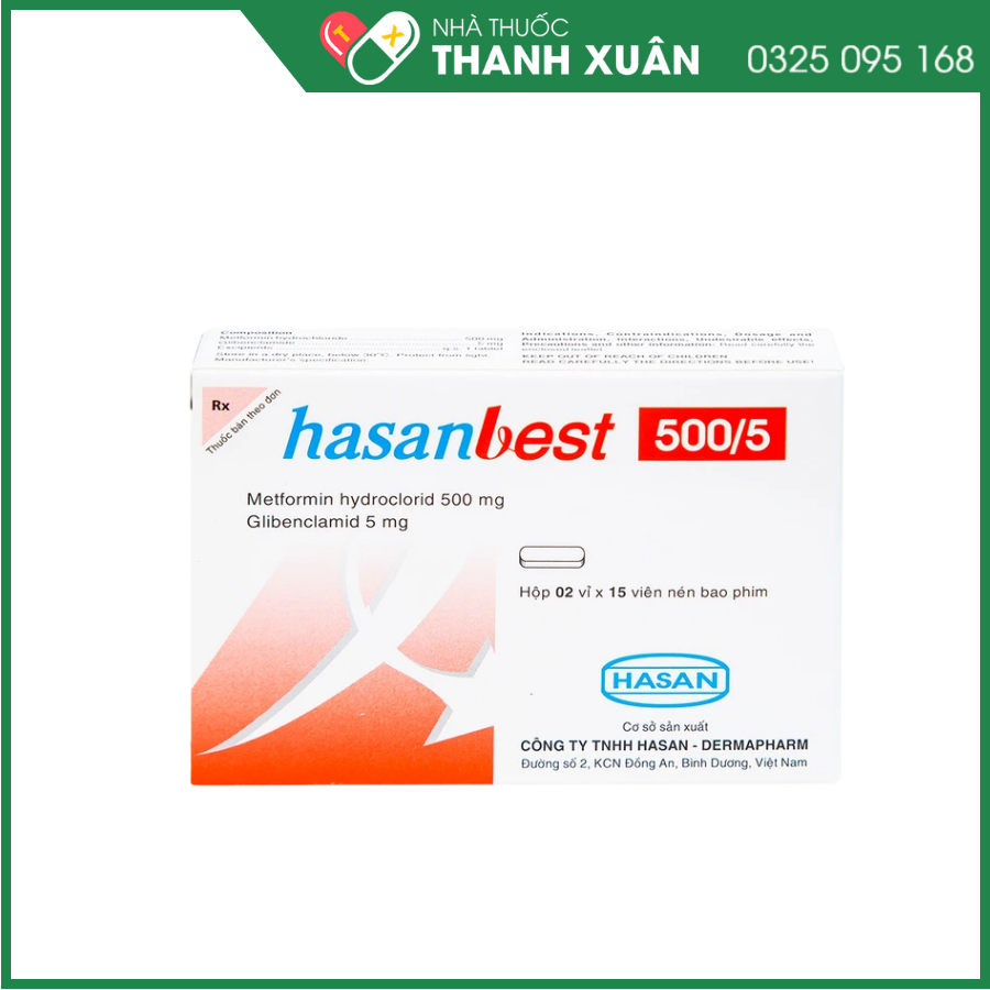 Hasanbest 500/5 trị đái tháo đường tuýp 2